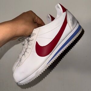 Nike Cortez White and Red Classic Sneakers